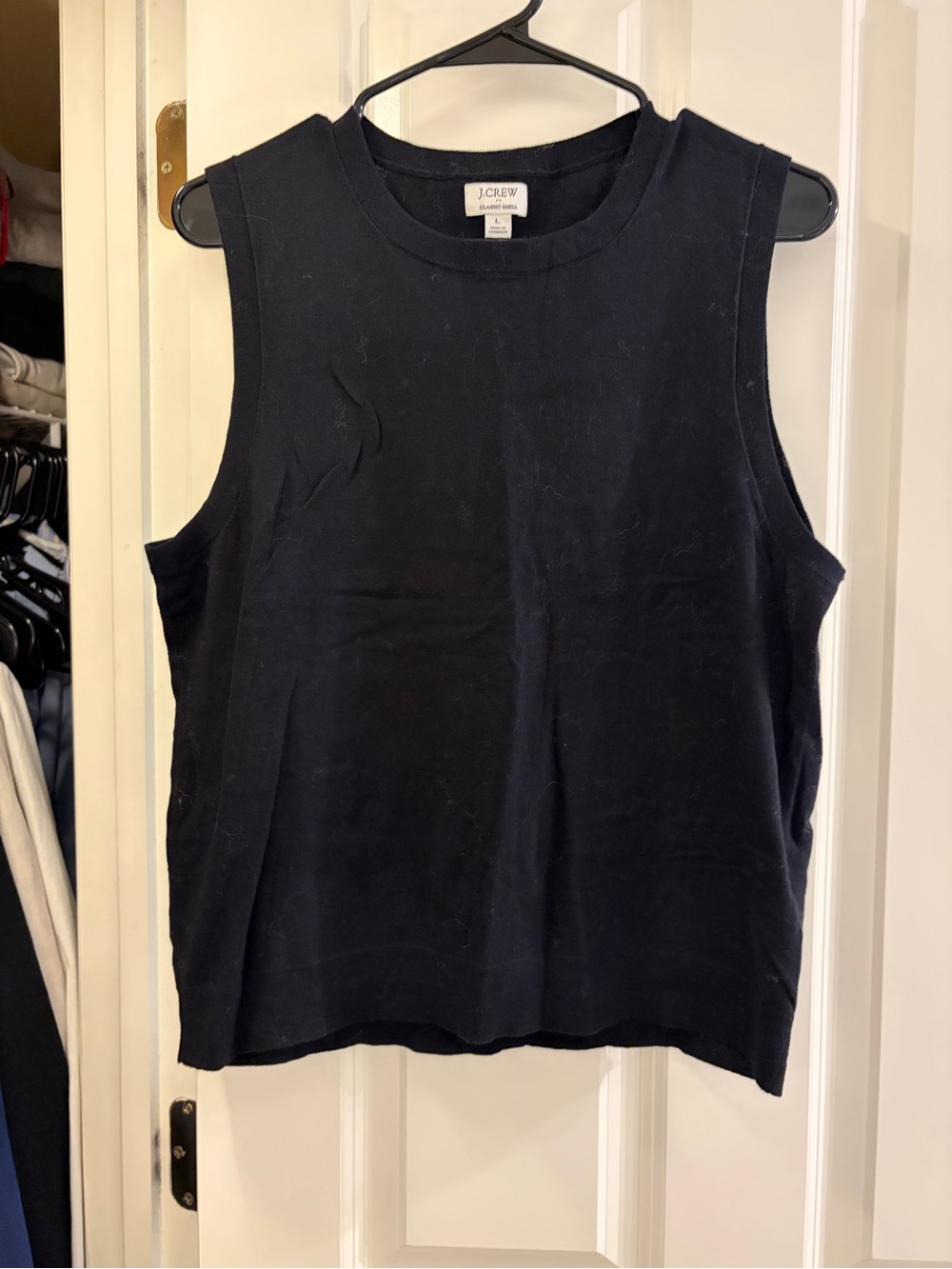 J. Crew Factory Black Ribbed Crewneck Tank Top